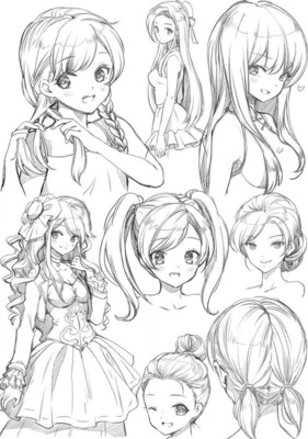 动漫人物发型设计参考 基础技法与风格化表达