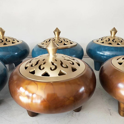 妙缘雕塑 定制铜铁香炉，融合传统工艺与创意设计